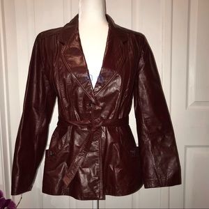 SOLD🦋 Vintage 1970s Burgundy Leather Jacket